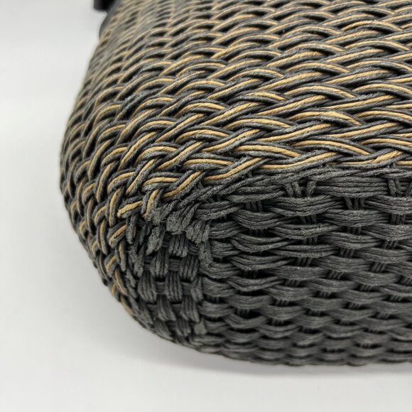Brighton Black/Tan Jani Woven Shoulder Bag - Picture 7 of 10